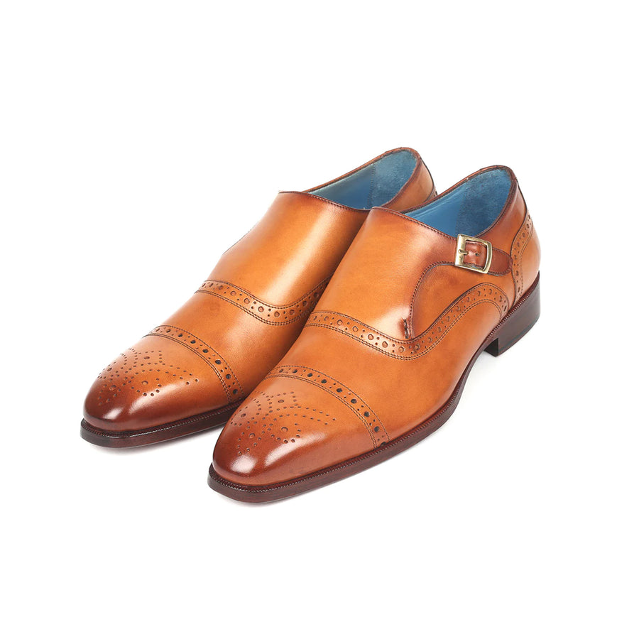 Brogue Cap Toe Single Monkstrap Shoes