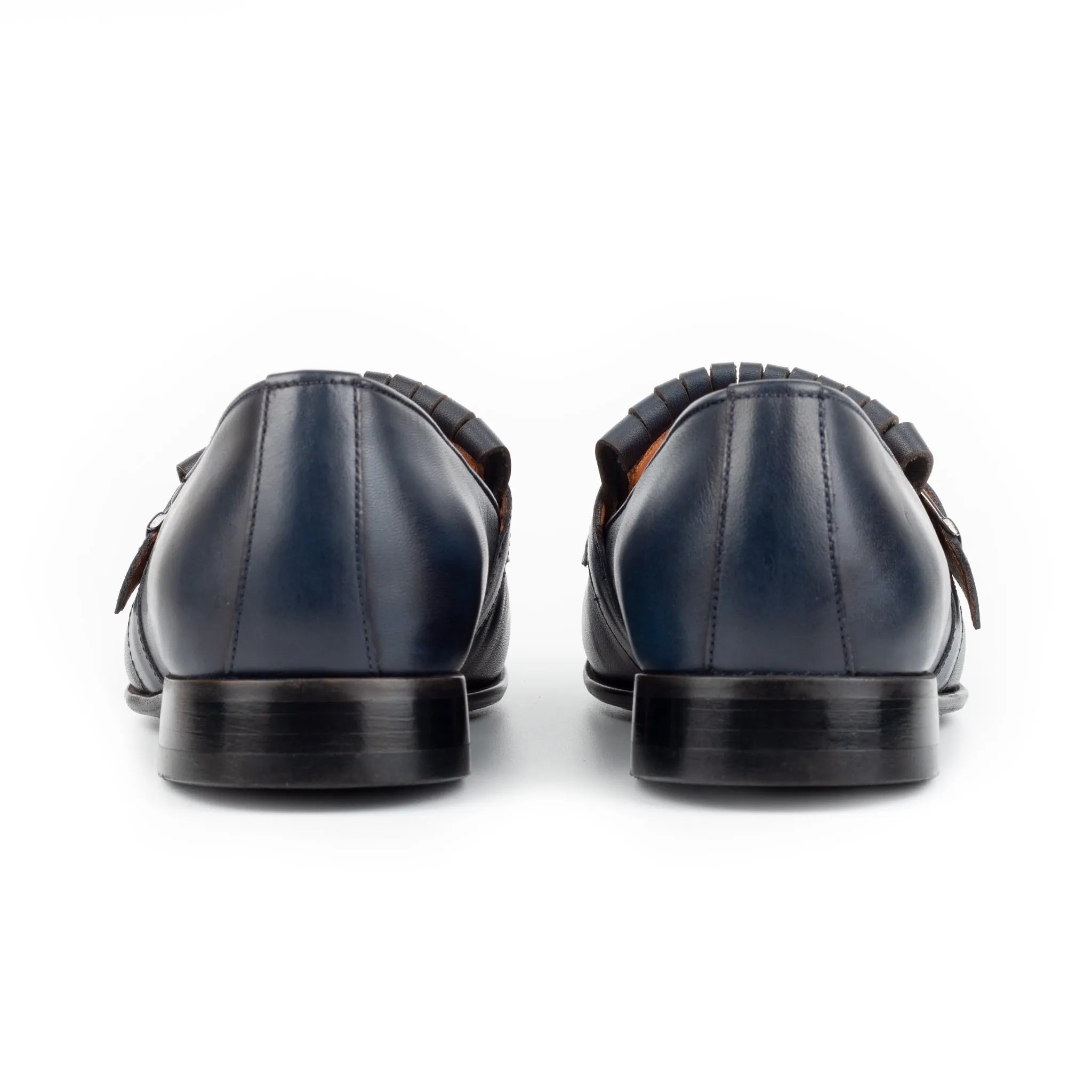 Navy Single Monk Strap Shoes