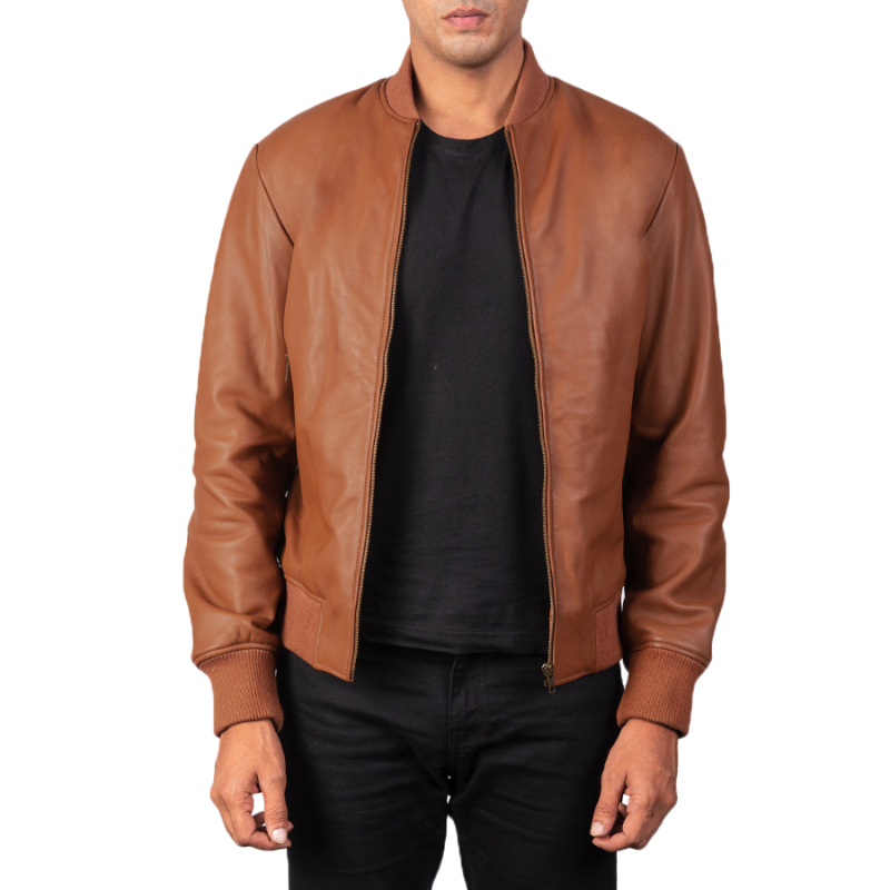 Hexal Leather Bomber Jacket