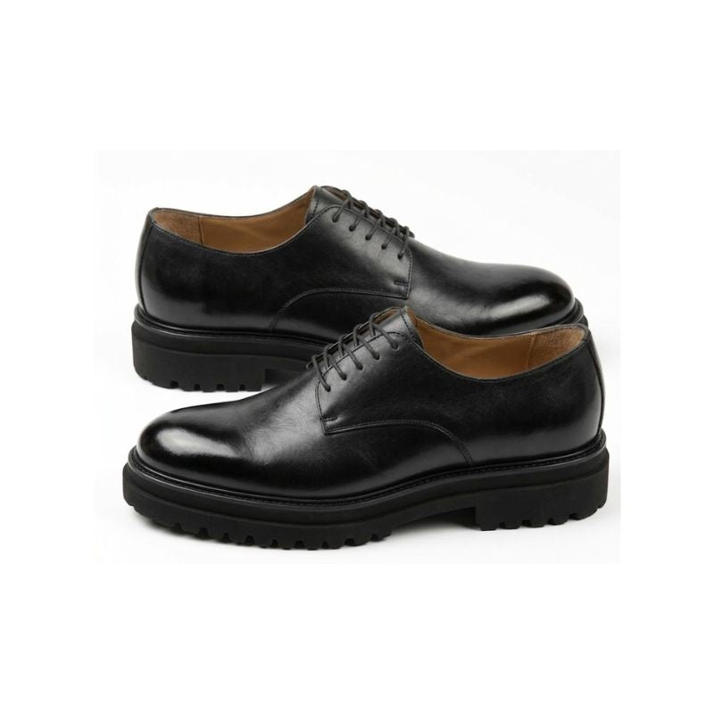 Classic Noir Leather Derby Shoes – Premium Lace-Up Formal & Smart Casual Shoes for Men