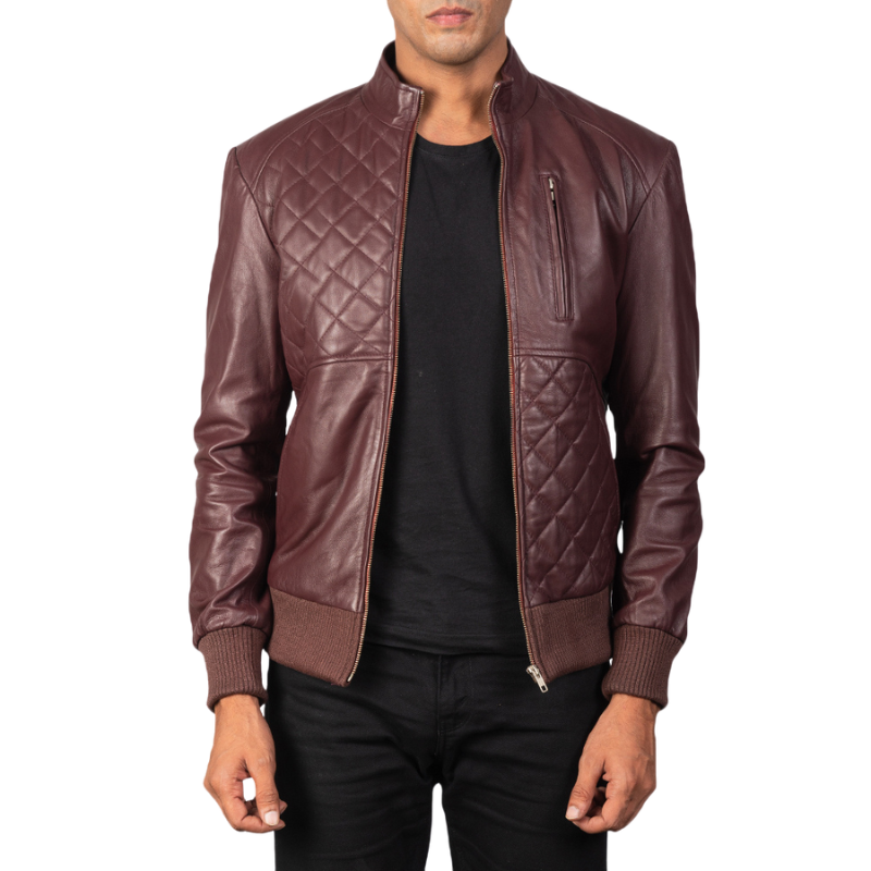 Exalon Leather Bomber Jacket