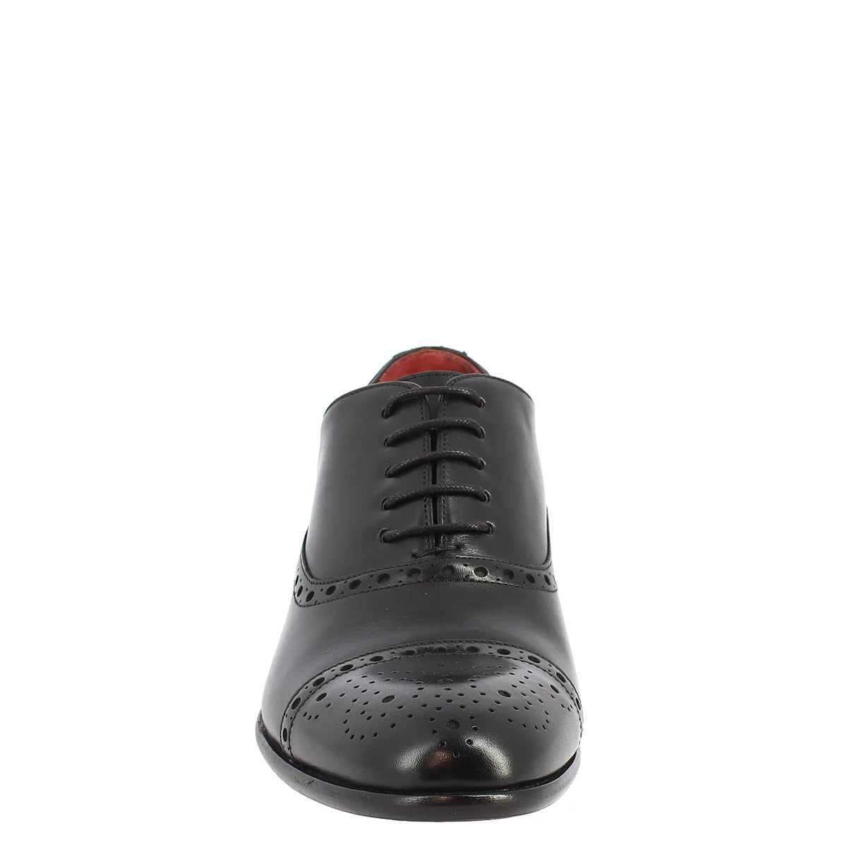 Black Leather Oxford  Lace-up Shoe