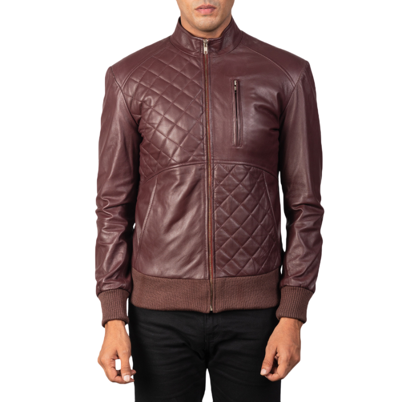 Exalon Leather Bomber Jacket