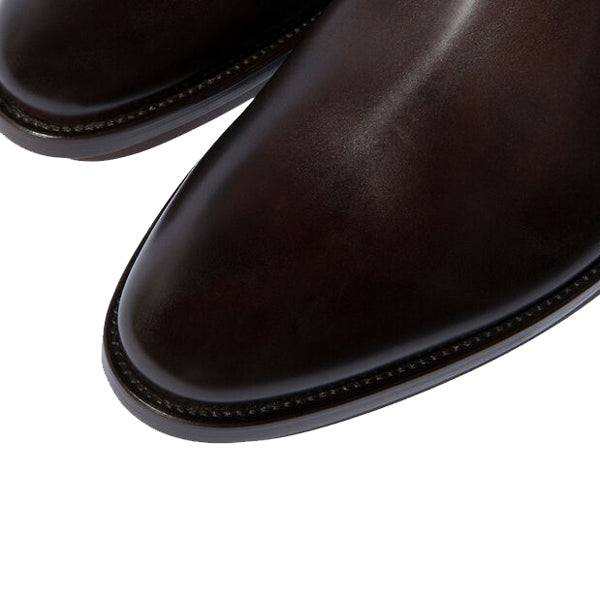 Classic Chelsea Round Toe Shade Burgundy  Leather Boots