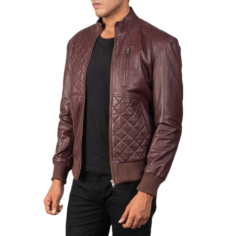 Exalon Leather Bomber Jacket