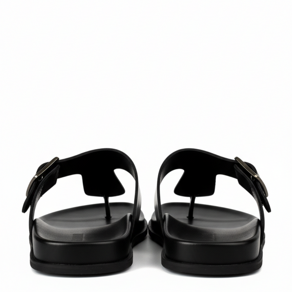 Men Slip On Leather Buckle Sandal