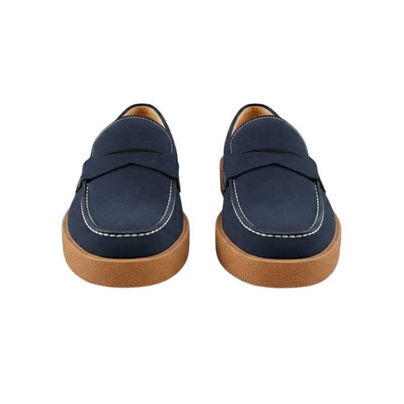 Rustic Crepe Sole Penny Loafers