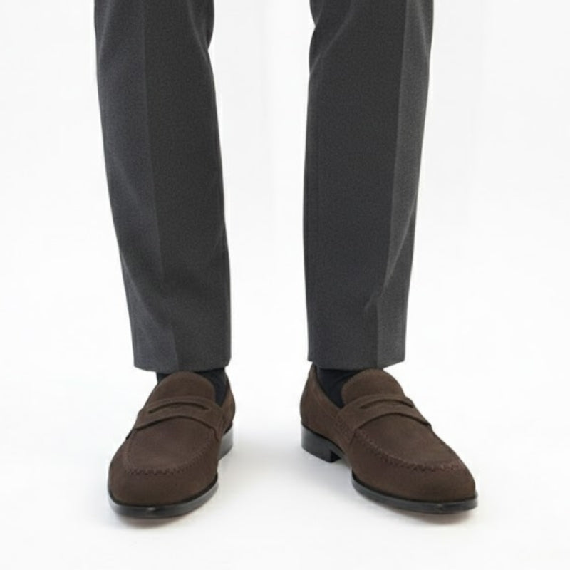 Timeless Gentleman Suede Penny Loafers
