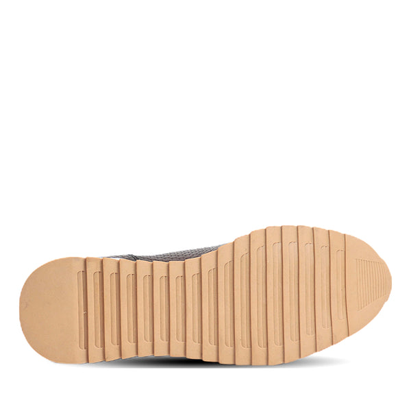 Textured Leather Coffee Sneaker