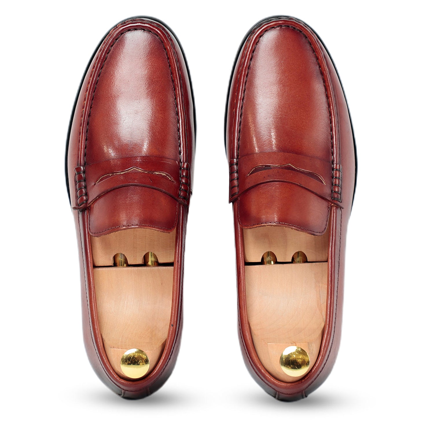 Brown Leather Penny Loafers