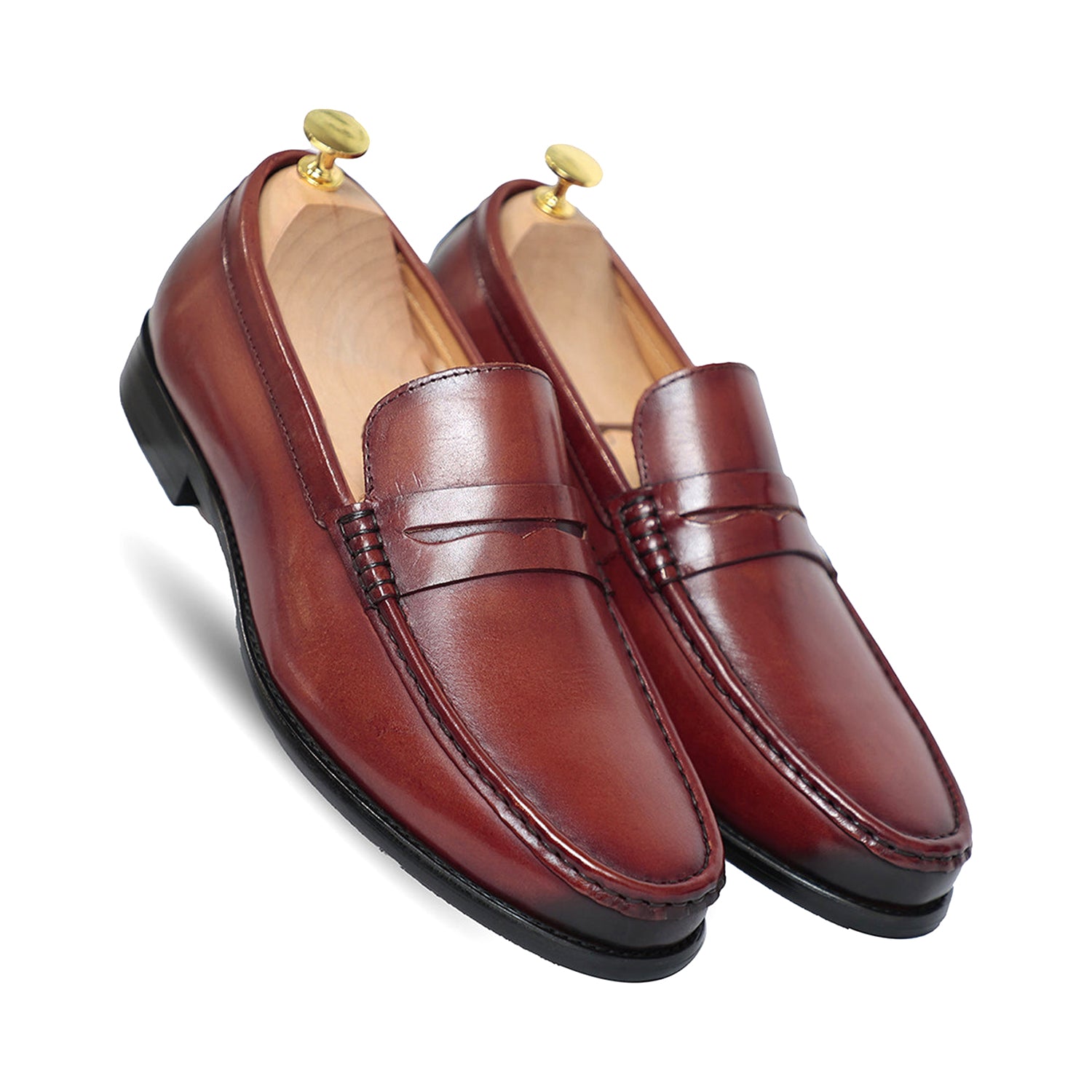 Brown Leather Penny Loafers