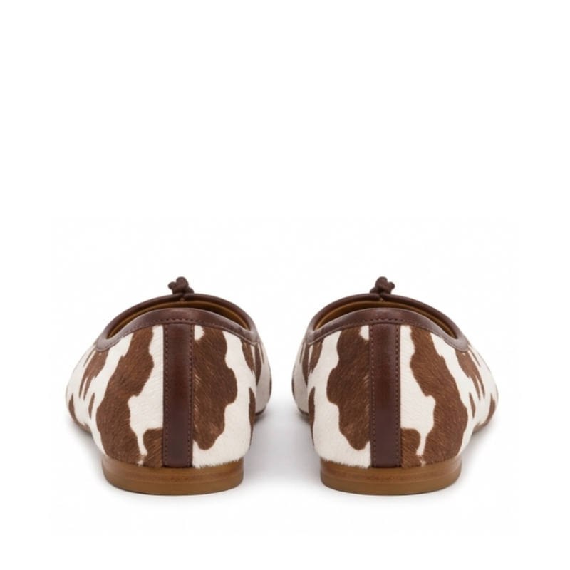 Adore Cow Print Tabi Ballet Flats