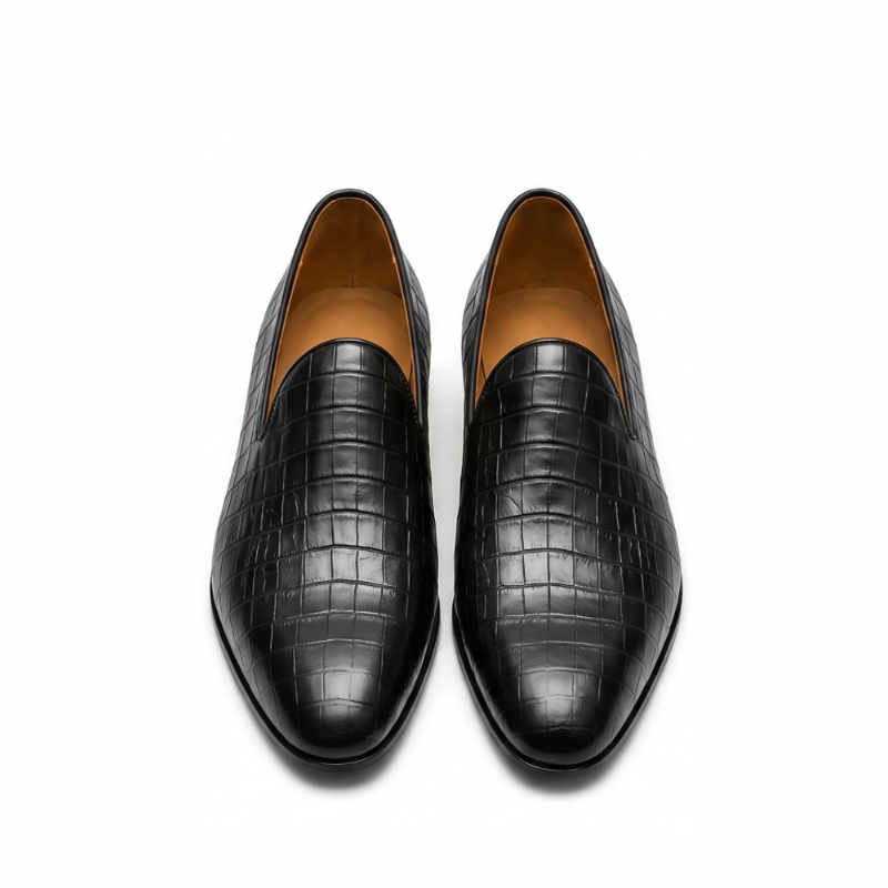 Aegis Crocodile Texture Leather Loafer