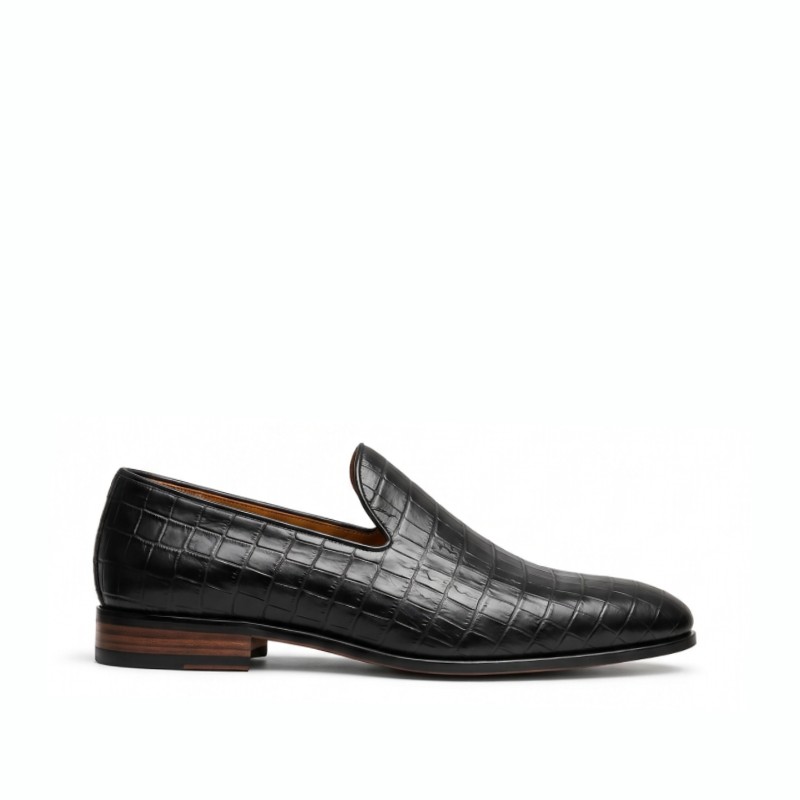 Aegis Crocodile Texture Leather Loafer
