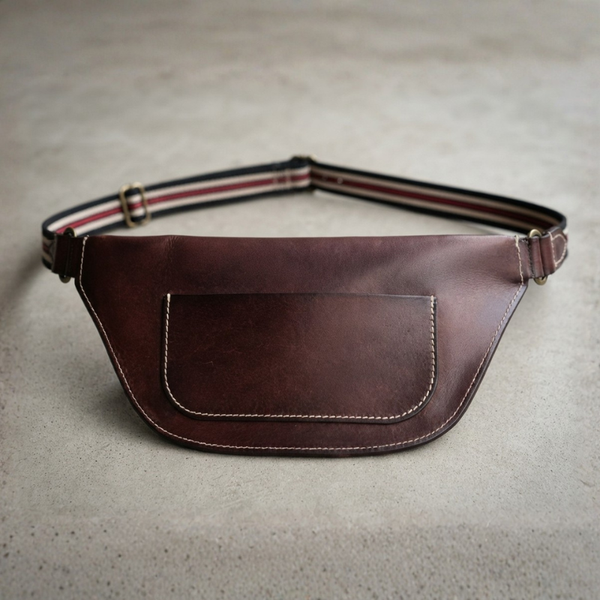 Aged Elegance with Scripted Crossbody Messenger