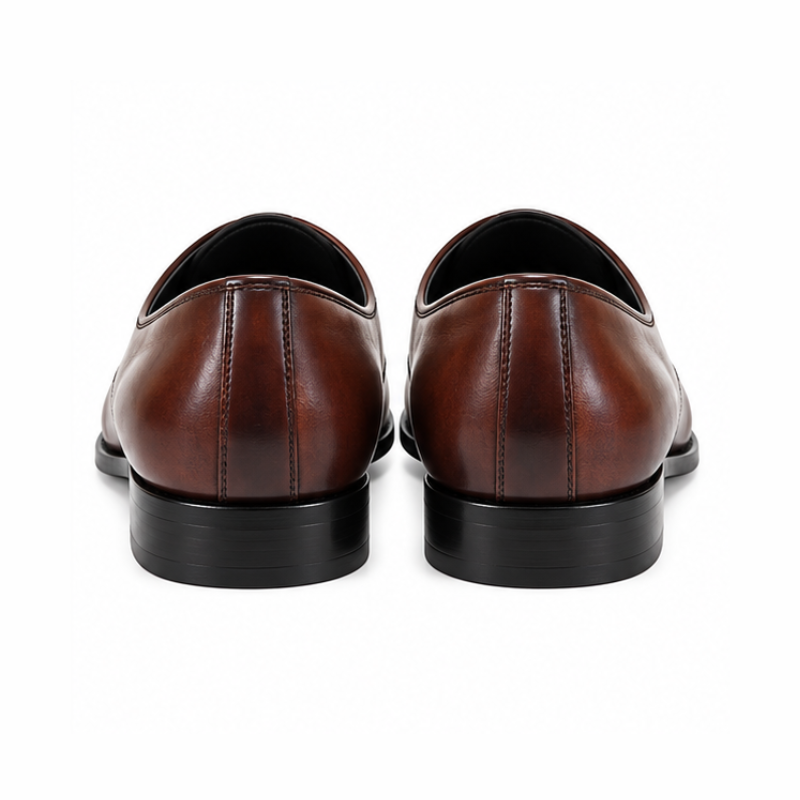 Aldo Rosso Cognac Burnished Cap-Toe Derby Shoes