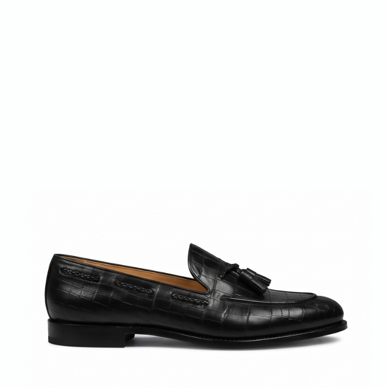 Alfred Croco Leather Luxe Tassel Loafer