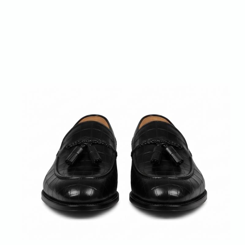 Alfred Croco Leather Luxe Tassel Loafer