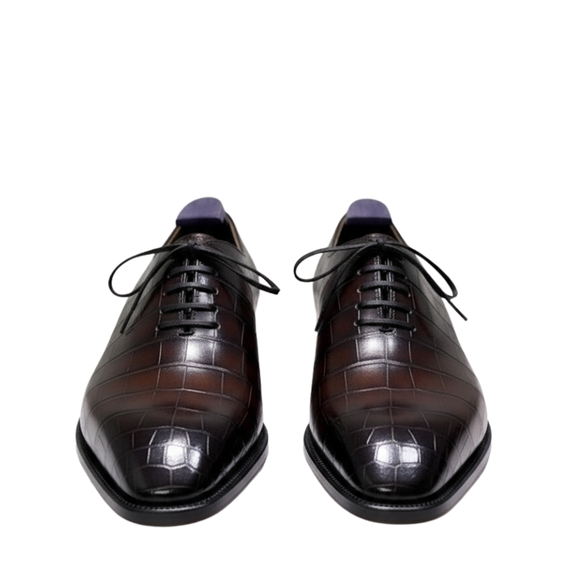 Alligator Pattern Italian Oxford Dress Shoes