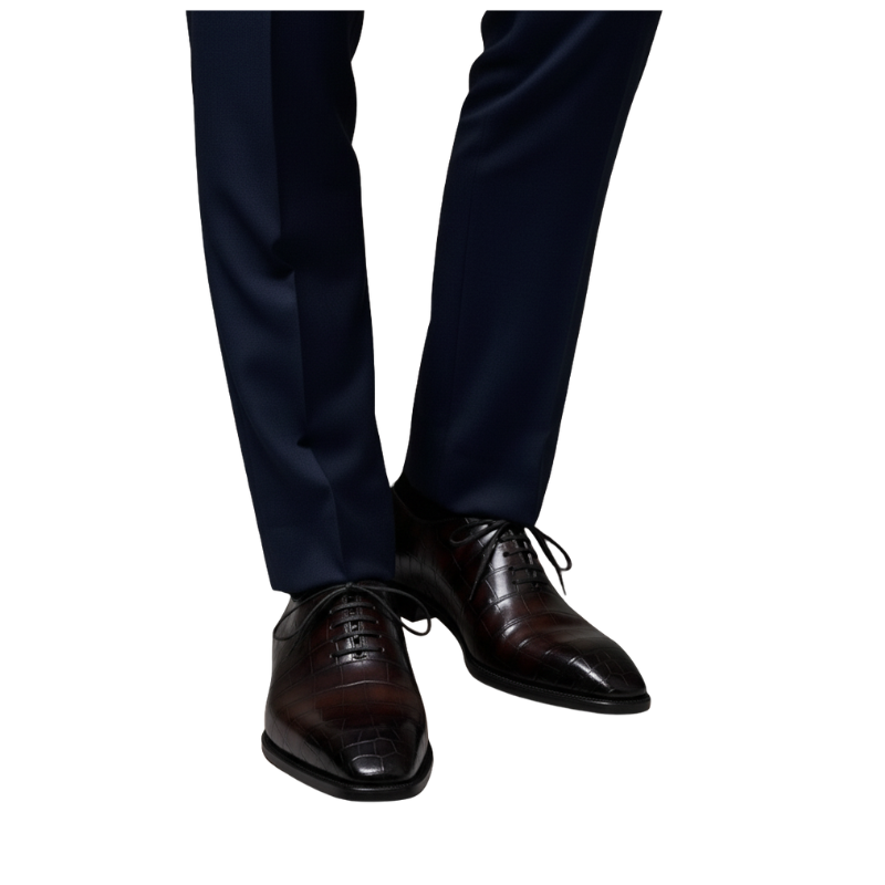 Alligator Pattern Italian Oxford Dress Shoes