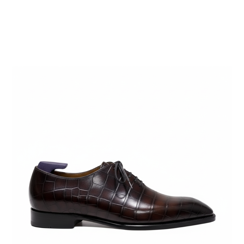 Alligator Pattern Italian Oxford Dress Shoes