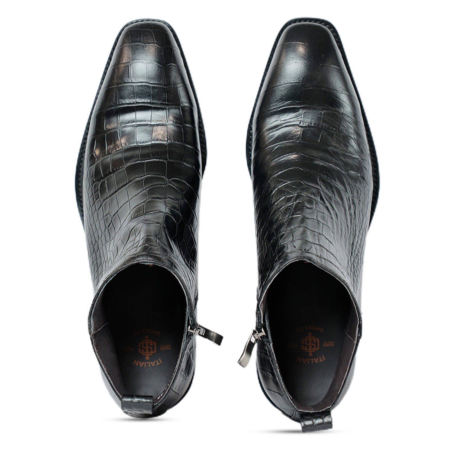 Antilia Croco Leather Black Boots