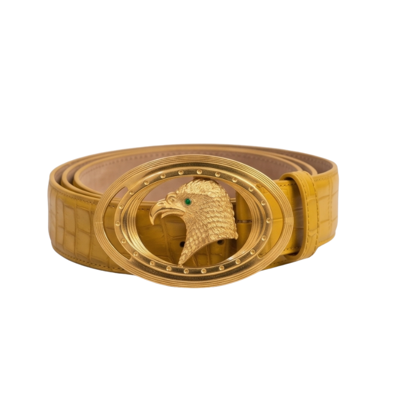Aquila Eagle Croc Luxury Nubuck Leather Belt