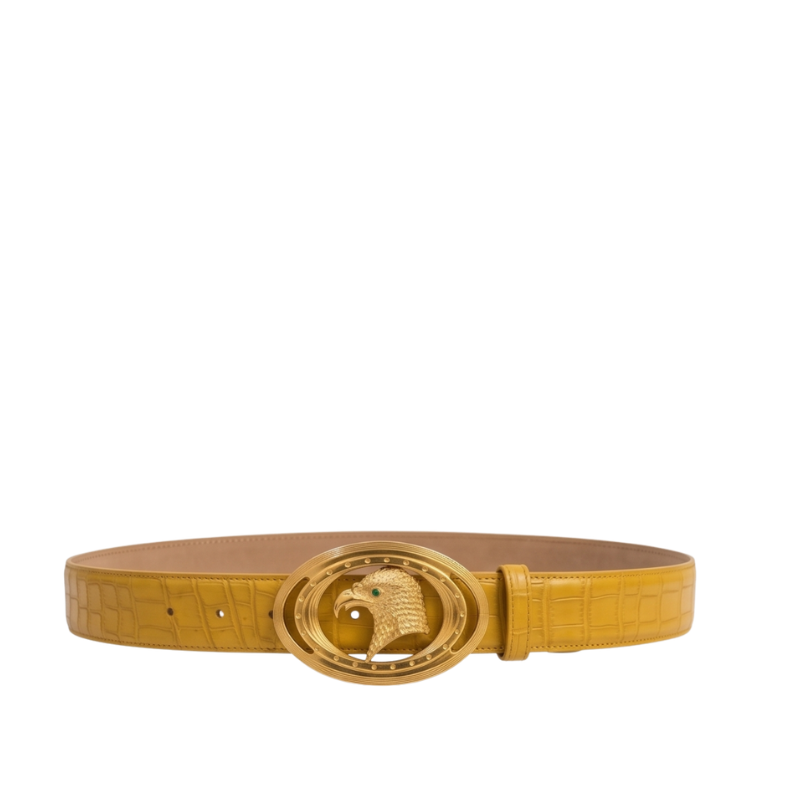 Aquila Eagle Croc Luxury Nubuck Leather Belt