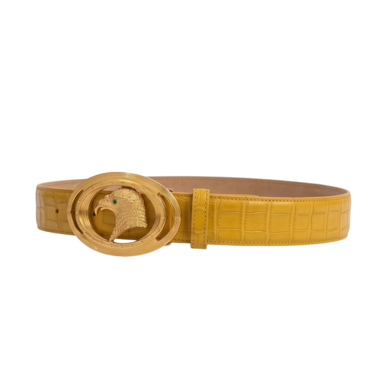 Aquila Eagle Croc Luxury Nubuck Leather Belt