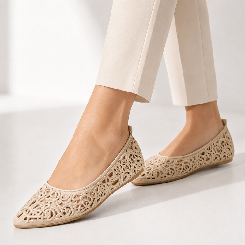 Arabella Filigree Pointed Ballet Flats