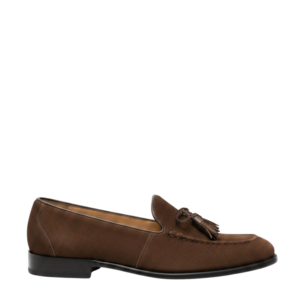 Aristo Italian Suede Tassel Loafers - Brown
