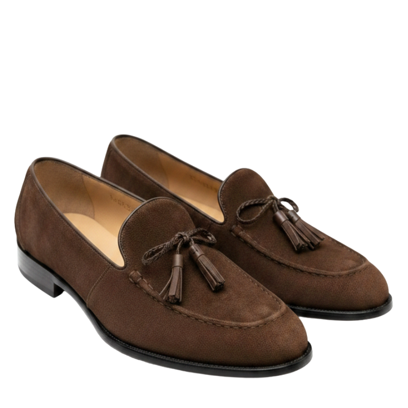 Aristo Italian Suede Tassel Loafers