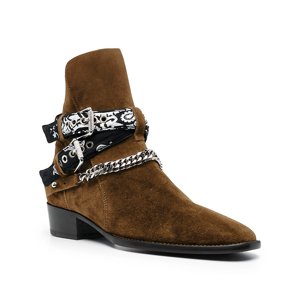 Brown Bandana Buckle Cuban Boot