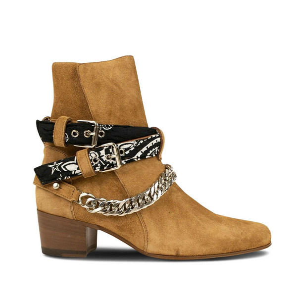 Tan Bandana Buckle Cuban Boot