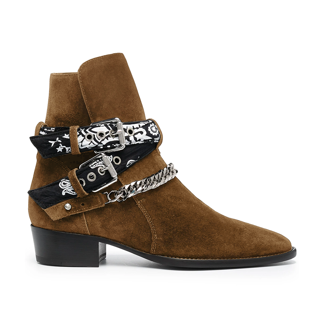 Brown Bandana Buckle Cuban Boot