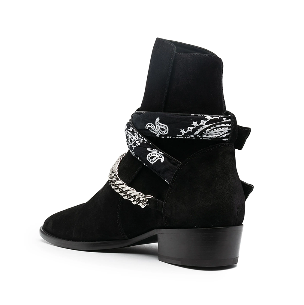 Black Bandana Buckle Cuban Boot