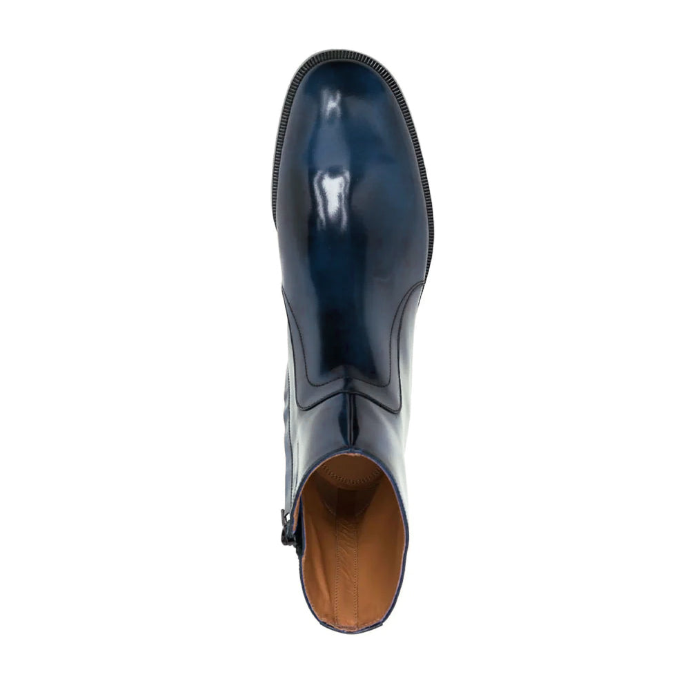 Waxed Leather Ankle Boots