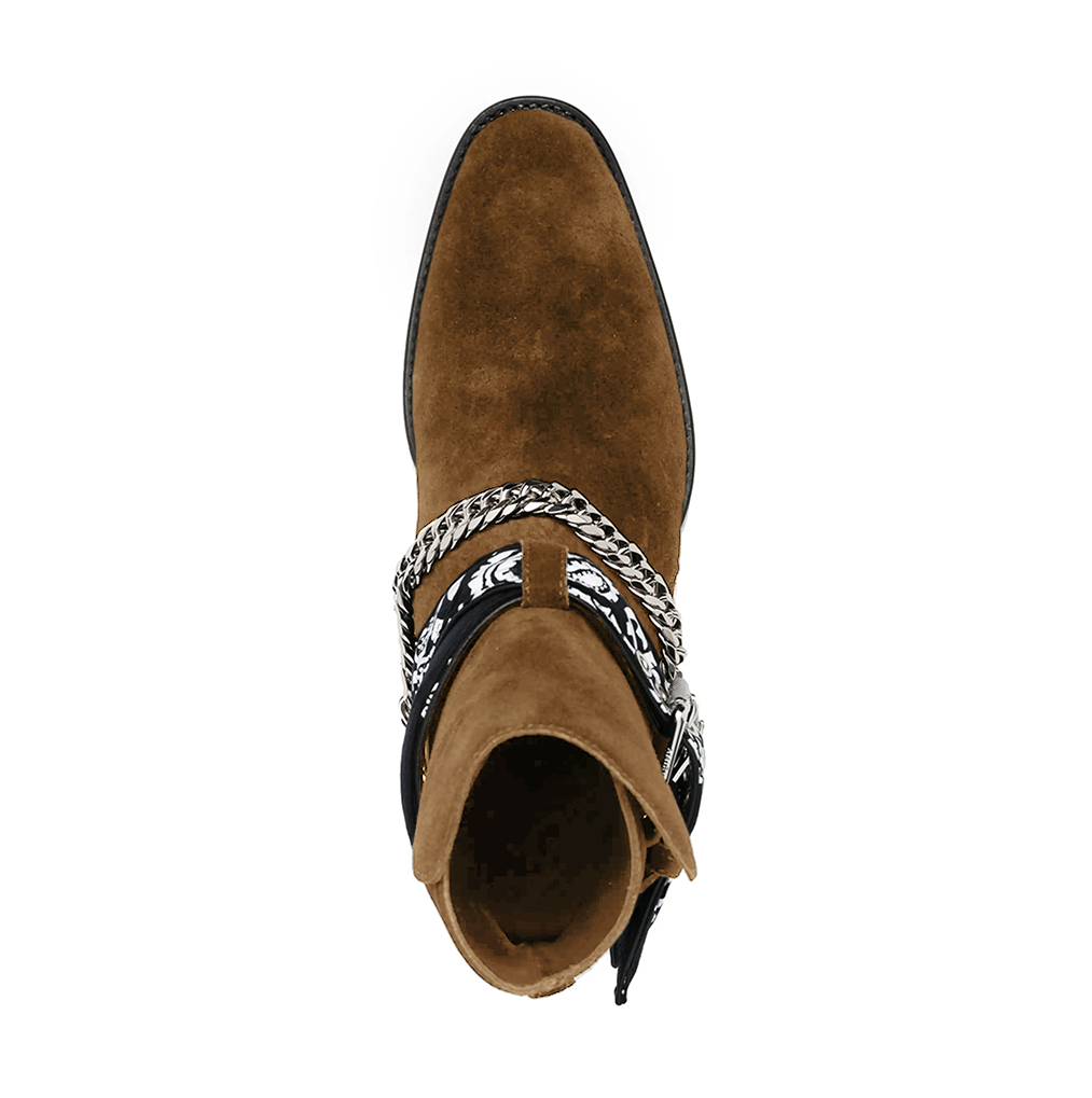 Brown Bandana Buckle Cuban Boot