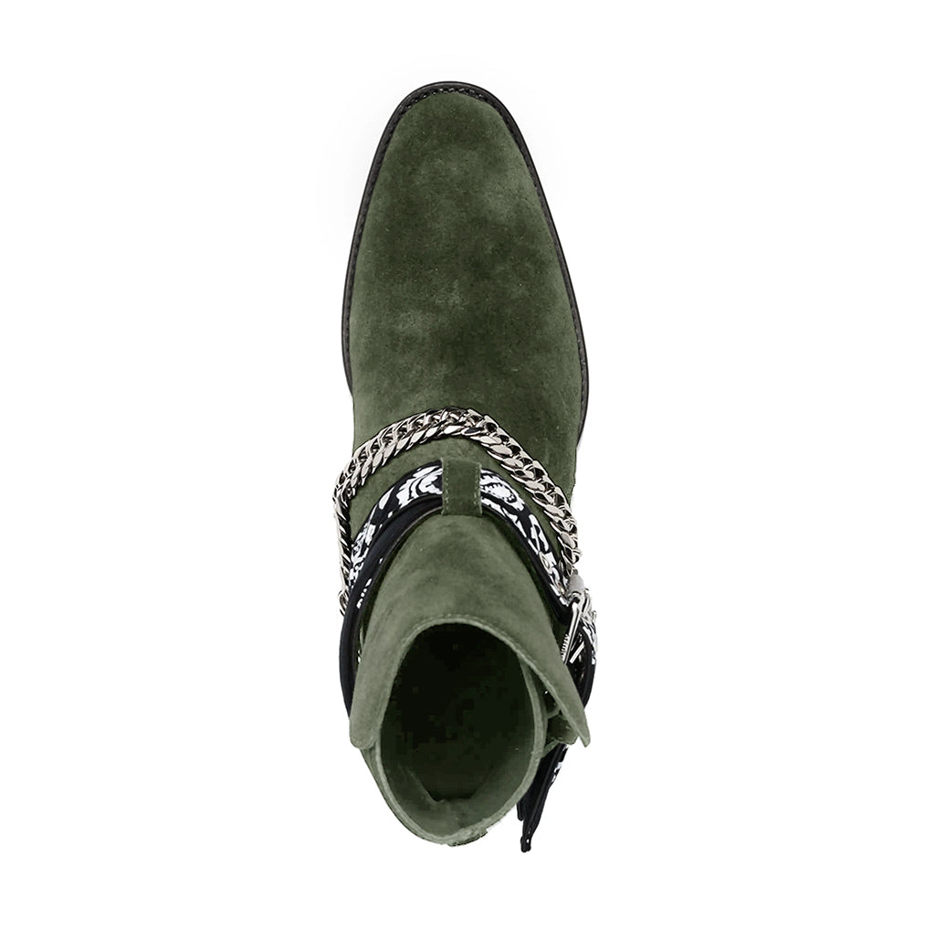 Olive Bandana Buckle Cuban Boot