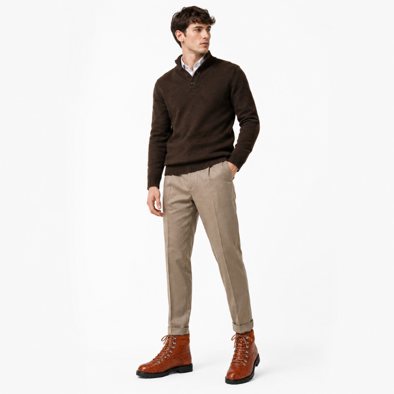 Arthur Italian Crafted Croc Lace-Up Boots