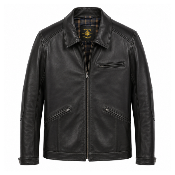 Arthur Luxury Italian Zipper Leather Jacket