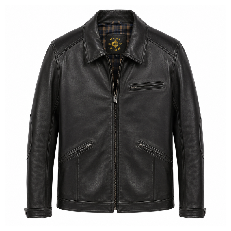Arthur Luxury Italian Zipper Leather Jacket
