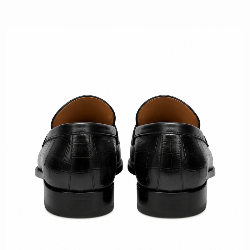 Ashton Classic Croco Penny Loafers