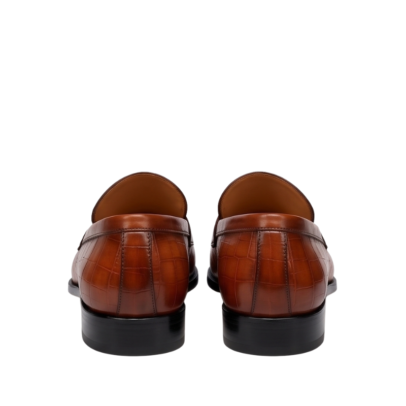 Ashton Classic Croco Penny Loafers