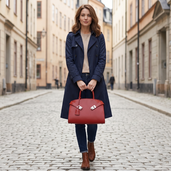 Classic Stylish Leather Ladies Handbag