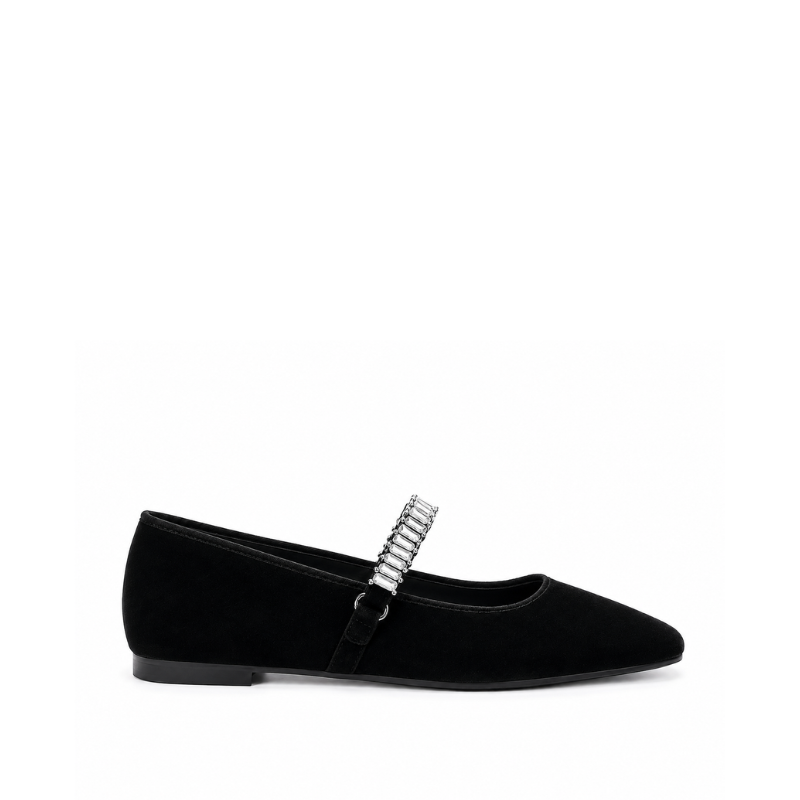 Aurelia Crystal Strap Mary Jane Flats