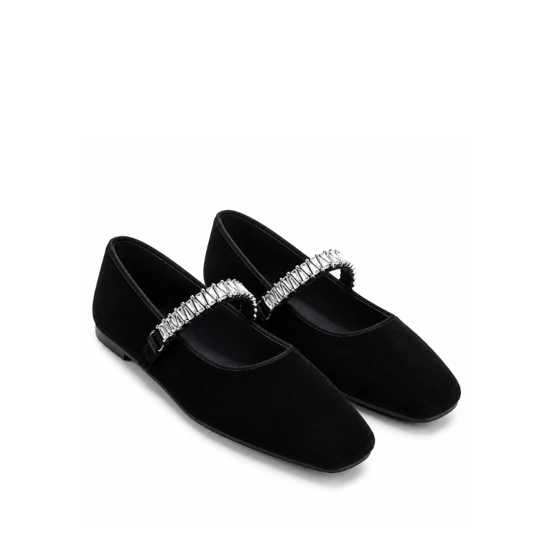 Aurelia Crystal Strap Mary Jane Flats