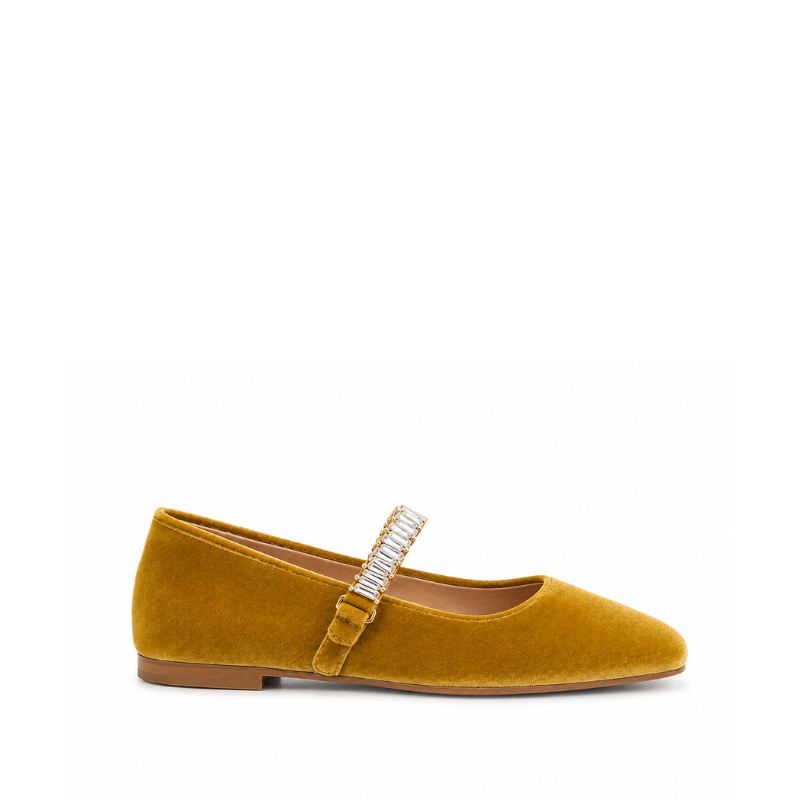 Aurelia Crystal Strap Mary Jane Flats