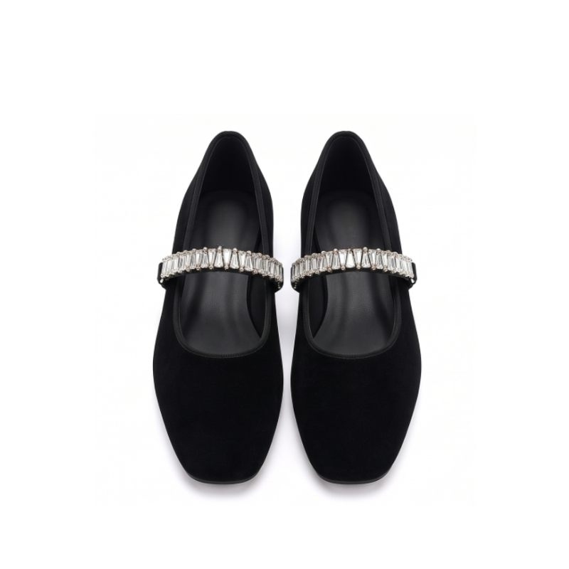 Aurelia Crystal Strap Mary Jane Flats