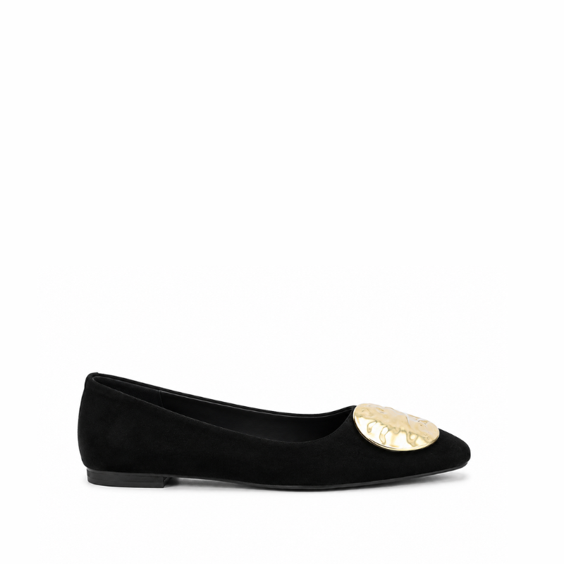 Aurelia Gold Medallion Ballet Flats